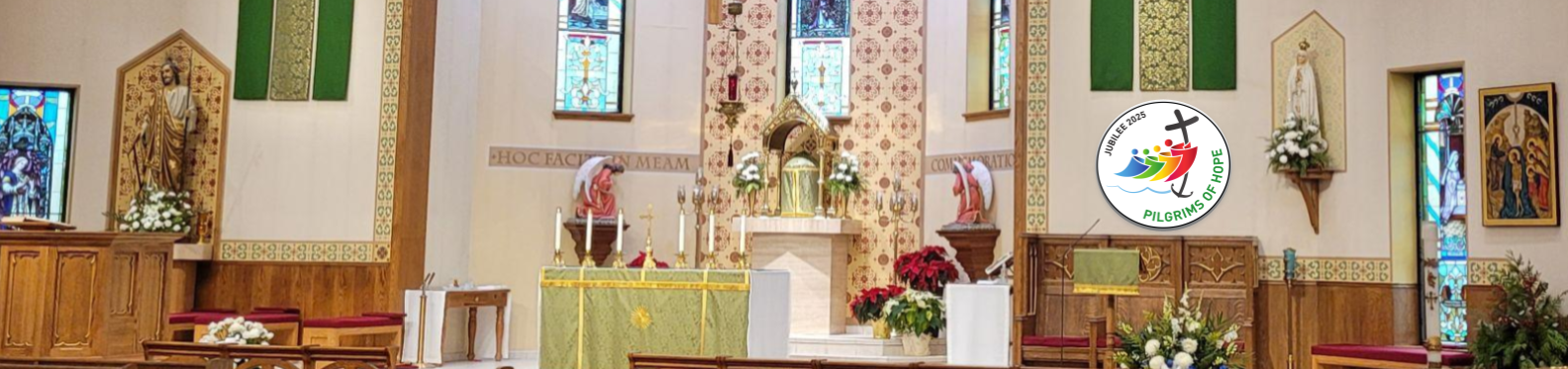 SJ Altar Ordinary Time with Jubilee 2025 logo