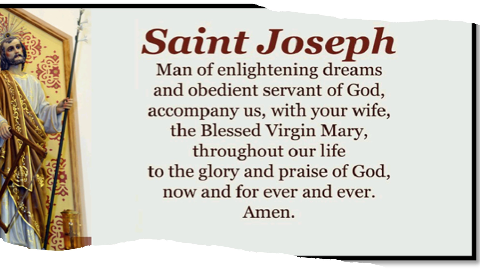St. Joseph Feast Day Friday March 19, 2021