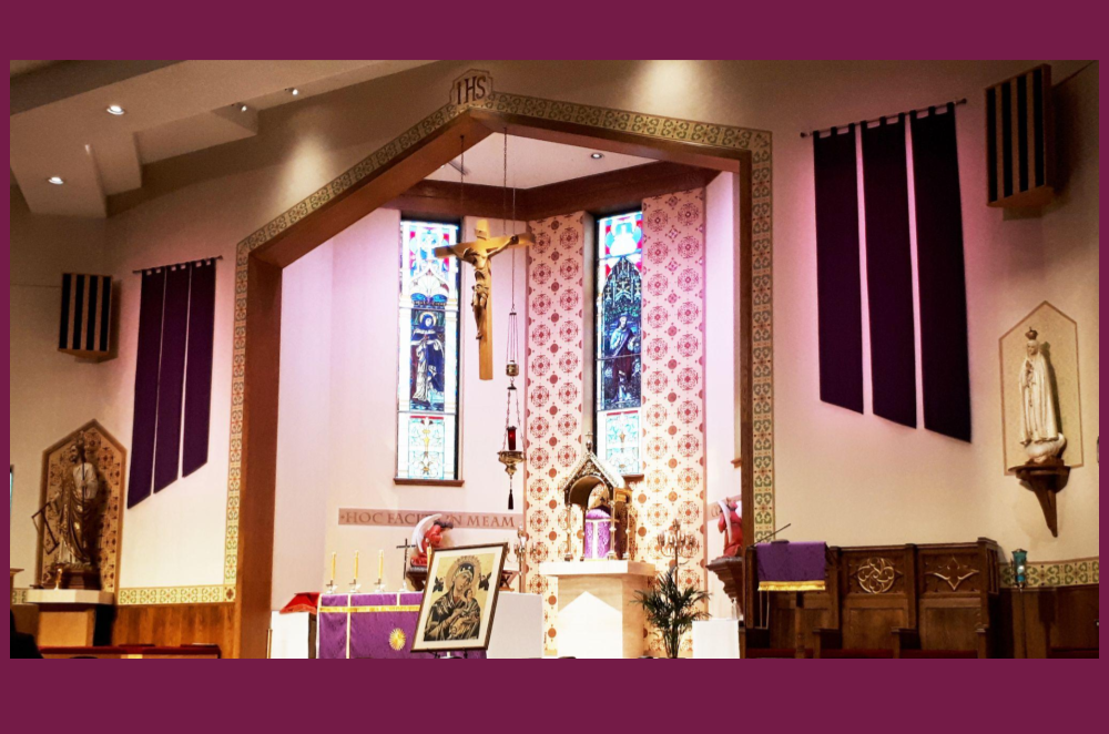 Altar during Lent 2022