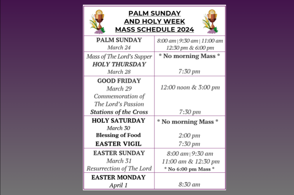 SJ Holy Week Schedule 2024