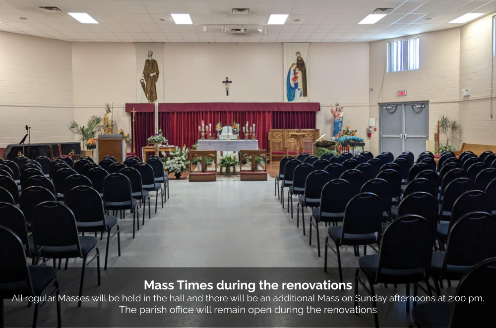 SJ Mass Times during renovations